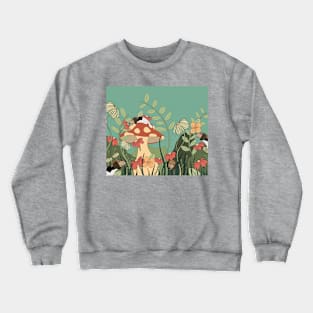 Beagle Mushroom Garden Crewneck Sweatshirt